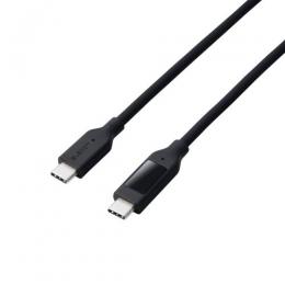ELECOM MPA-CCW20BK USB Type-C to Type-Cケーブル/シリコン/電力ディスプレイ付/USB Power Delivery対応/最大240W/2.0m/ブラック