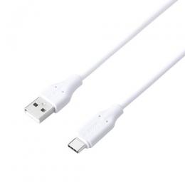 ELECOM MPA-ACTPSS20WH USB-A to USB Type-Cケーブル/シリコン/ブレーカー内蔵/最大15W/2.0m/ホワイト