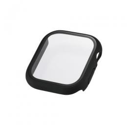 ELECOM AW-25AFCGOBK Apple Watch 46mm/フルカバーケース/プレミアムガラス/ゴリラ/高透明/ブラック