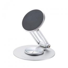 ELECOM P-DSM360AL01NSV スマホスタンド/薄型/MagSafe対応/角度調整/360°回転/メタルプレート付属/シルバー