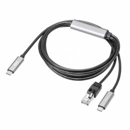 サンワサプライ KB-SL6CLANPD2BK 急速充電対応 USB Type-C LAN変換ケーブル（Gigabit対応・PD100W・2m）