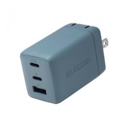 ELECOM ACDC-PD10367GN ノートPC用ACアダプター/USB充電器/USB PD/67W/USB-C×2/USB-A×1/スイングプラグ/オーシャン グリーン