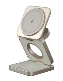 ADAM elements APAADMAG3PRTM Mag 3 Pro Titanium Qi2対応3-in-1折りたたみ式トラベル充電ステーション