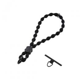 ELECOM P-STHFLBK スマホハンドストラップ/伸縮/こぶ紐/軽量/反射糸/ステンレスストラップホールシート付属(1口タイプ×1枚)/ブラック