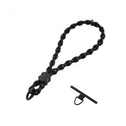 ELECOM P-STHSTBK スマホハンドストラップ/伸縮/こぶ紐/軽量/デザイン柄/ステンレスストラップホールシート付属(1口タイプ×1枚)/ストライプ/ブラック