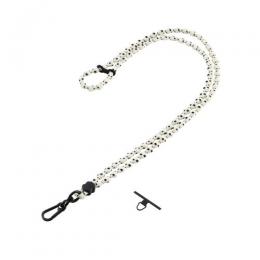 ELECOM P-STSDH1FLSTIV スマホショルダーストラップ/伸縮/こぶ紐/軽量/デザイン柄/ステンレスストラップホールシート付属(1口タイプ×1枚)/ストライプ/アイボリー