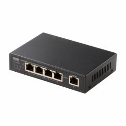 サンワサプライ LAN-GIGAPOE55 ギガビット対応PoEスイッチングハブ（5ポート・マグネット付き）