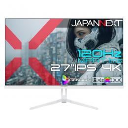 【法人様宛限定】JAPANNEXT JN-IPS27G120U-W ゲーミング液晶ディスプレイ 27型/3840×2160/HDMI×2、DP×2/ホワイト/スピーカー有/2年保証