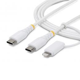 StarTech.com 1M-U2-LNTC-CABLE USB-C充電ケーブル/1m/Lightningアダプター付き/30W 60W（3A）/Apple MFi対応
