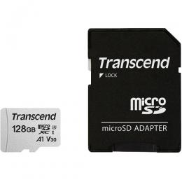 Transcend TS128GUSD300S-A microSDXCカード Class10 UHS-I U3 V30 A1 128GB (SDカード変換アダプタ付き)