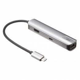 サンワサプライ USB-5TCHLP7S USB Type-C スリムドッキングハブ