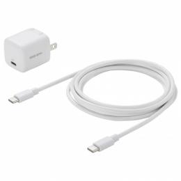 サンワサプライ ACA-PD113SETW USB PD対応キューブ型AC充電器（PD20W・Type-Cケーブル付属）