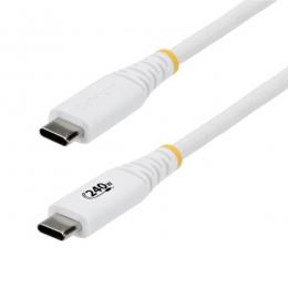 StarTech.com S2CEPR1MW-USB-CABLE USB-Cケーブル/1m/USB 2.0/Type-C/240W 5A/USB-IF/ホワイト/高速充電 データ転送