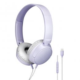 オーディオテクニカ ATH-S120C LV ヘッドホン ライトバイオレット オンイヤー 有線 1.2m USB Type-C コネクタ マイク WEB会議用 リモコン付 軽量 コンパクト