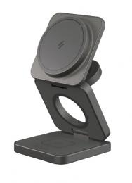 ADAM elements APAADMAG3ULGY Mag 3 Ultra Gray Qi2 25W 3-in-1 折りたたみ式ワイヤレス充電器