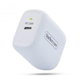 StarTech.com 102NW-WALL-CHARGER USB充電器/1ポートUSB-C/最大20W/PD対応（5V/9V）/ホワイト/急速充電 Type-C 電源アダプター