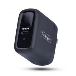 StarTech.com 1065NB-WALL-CHARGER USB充電器/1ポートUSB-C/最大65W/PD対応/GaN採用/ブラック/急速充電 Type-C 電源アダプター