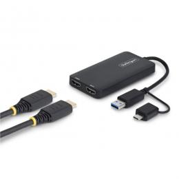 StarTech.com 107B-USB-HDMI-2 USB - HDMI変換アダプター/USB-C USB-A接続/2画面/HDMI（4K30Hz + 1080p）