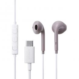 ELECOM EHP-DF18IMPN 有線イヤホン/USB Type-C/インナーイヤー/ピンクグレージュ