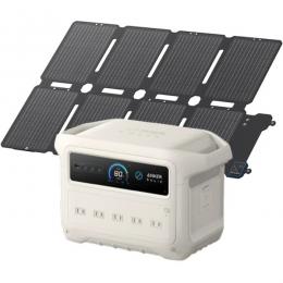 【法人様宛限定】ANKER  B1763521 Anker Solix C1000 Gen 2 Portable Power Station with Anker Solix PS100 Compact Portable Solar Panel オフホワイト