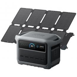 【法人様宛限定】ANKER  B17635Z1 Anker Solix C1000 Gen 2 Portable Power Station with Anker Solix PS100 Compact Portable Solar Panel ダークグレー