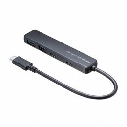 サンワサプライ USB-5TCP36BK USB 5Gbps Type-C ハブ（4ポート・PD対応）