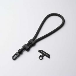 ELECOM P-STHZEROBK スマホハンドストラップ/ZEROSHOCK/ステンレスストラップホールシート付属(1口タイプ×1枚)/ブラック