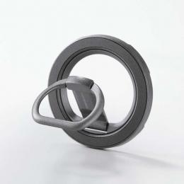 ELECOM P-STRMKZEROGY マグネットスマホリング/ZEROSHOCK/MAGKEEP/360°回転/リングスタンド/グレー