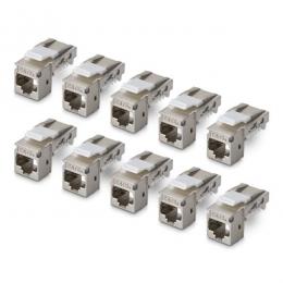 StarTech.com C6AKEYTLSTP9010PK RJ45キーストーンジャック/CAT6A対応/10個入/STPシールド/90度配線/工具不要/LAN配線用