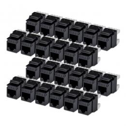 StarTech.com C6KEY110180BK24PK RJ45キーストーンジャック/CAT6対応/24個入/UTP非シールド/110パンチダウン/180度配線/ブラック