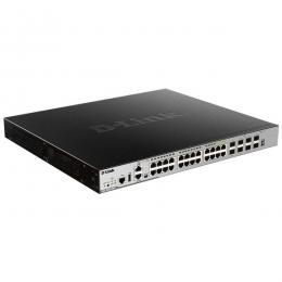 D-Link(ディーリンク) DGS-3630-28PCSI/A3 ギガビットL3スタッカブルスイッチ、PoE+対応（最大370W給電）、10/100/1000BASE-Tポート×24（SFPコンボスロット×4）、10G SFP+スロット×4、スタンダードイメージ（SI）