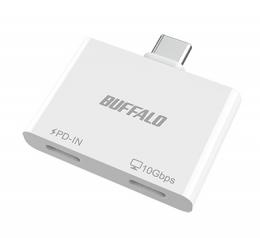 BUFFALO BSHM2U100C1PWH スマホ・タブレット向け USB-C 2ポートハブ PD対応 ホワイト