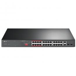 TP-LINK TL-SL1226P(UN) 24ポート10/100Mbps＋2ポートギガビット アンマネージPoE+スイッチ